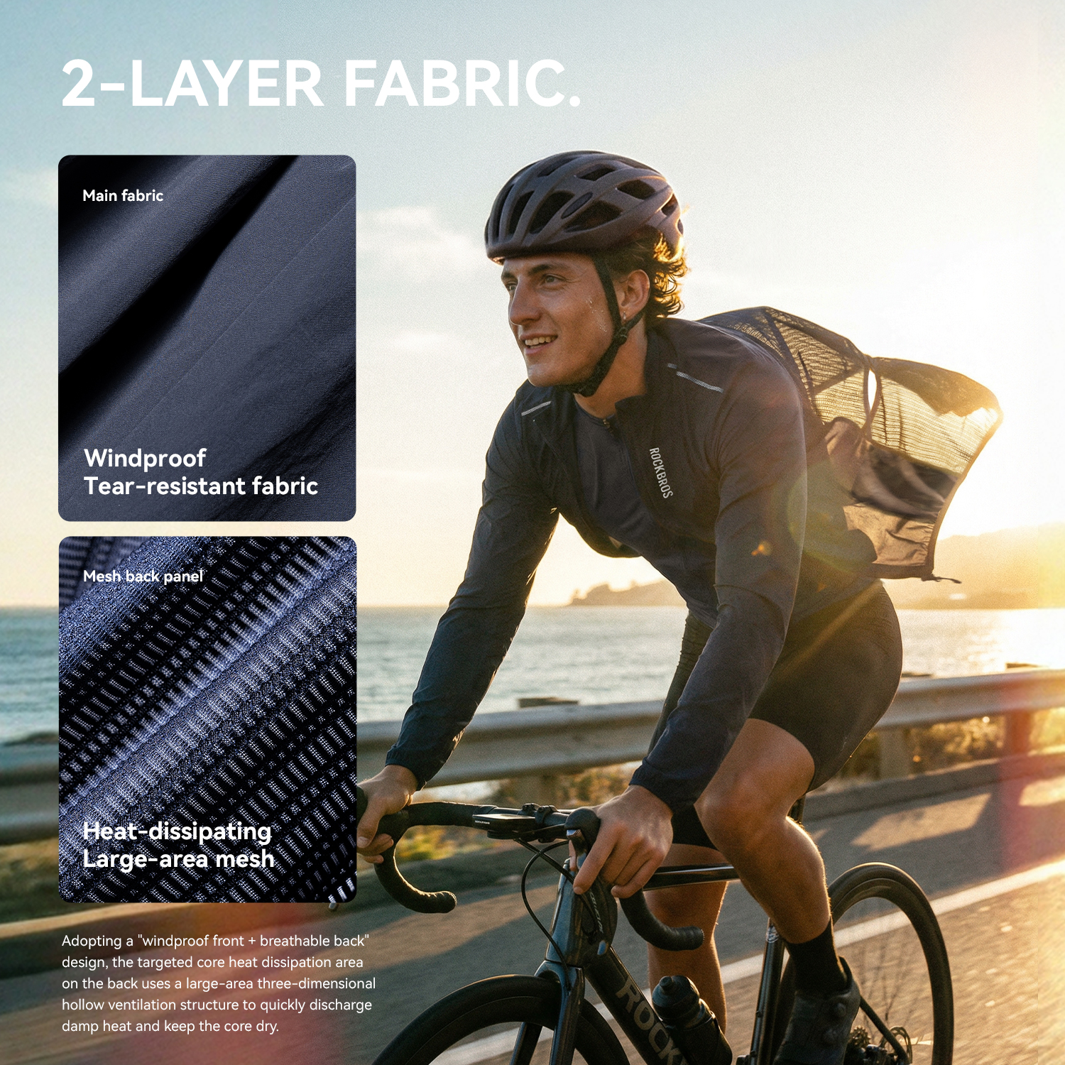 Cycling Commuter Jacket - ROCKBROS Cycling Jacket Windproof Breathable Cycling