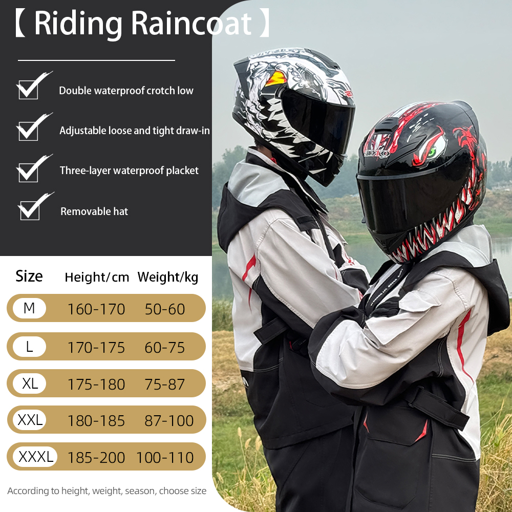 Cycling Rain Jacket Commute - Motorcycle Rain Suit Raincoat Set Pants