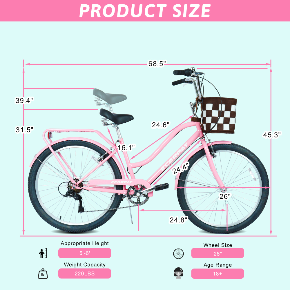 26 Inch 7-Speed City Commuter  - Commuter Bike Lock recension och pris
