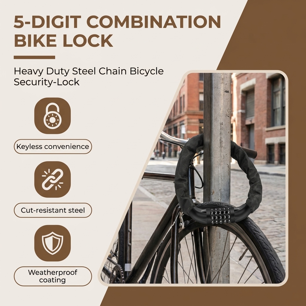 5-Digit Combination Bike Lock  - Commuter Bike Lock recension och pris