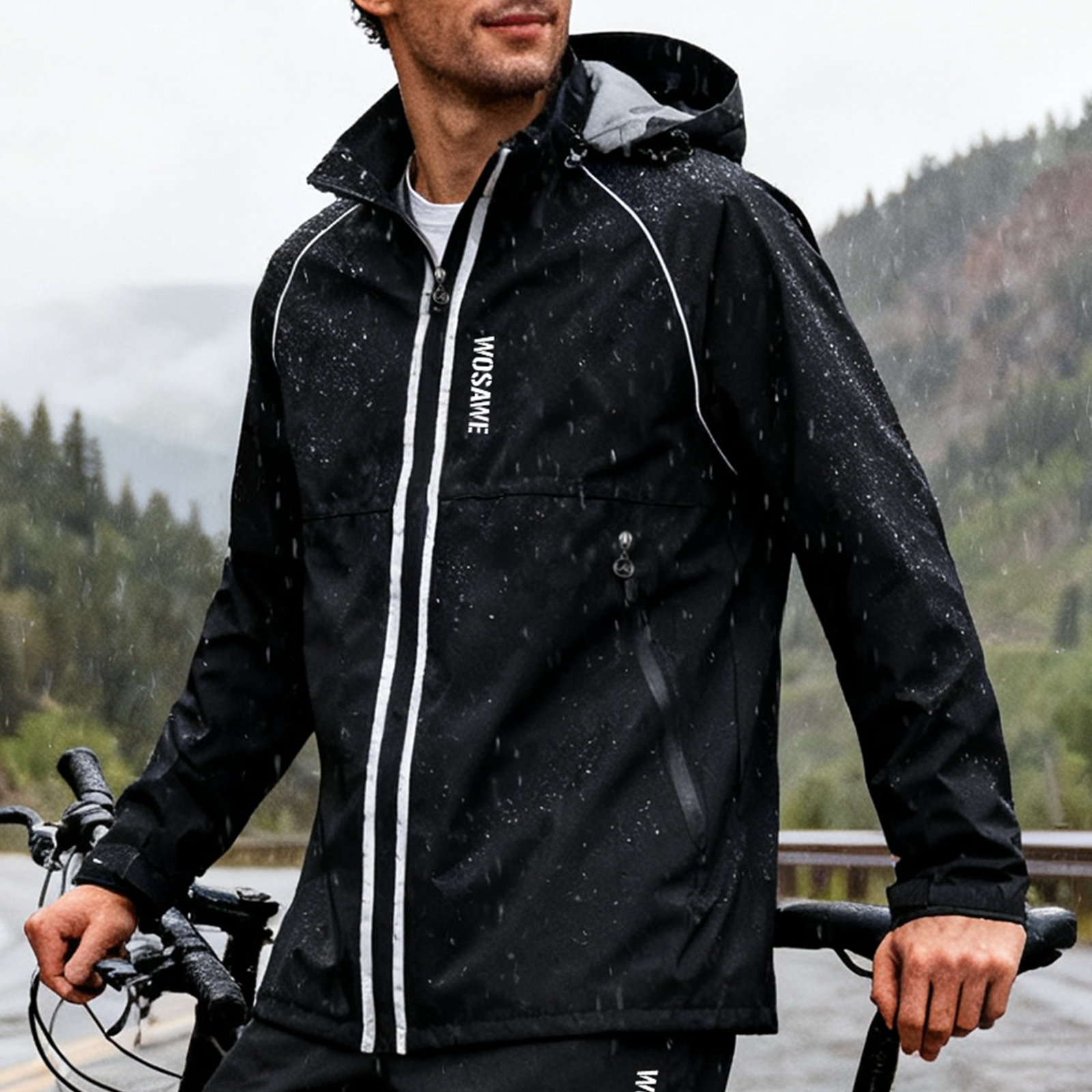 WOSAWE Motorcycle Raincoat 100 - Cycling Rain Jacket Commute recension och pris