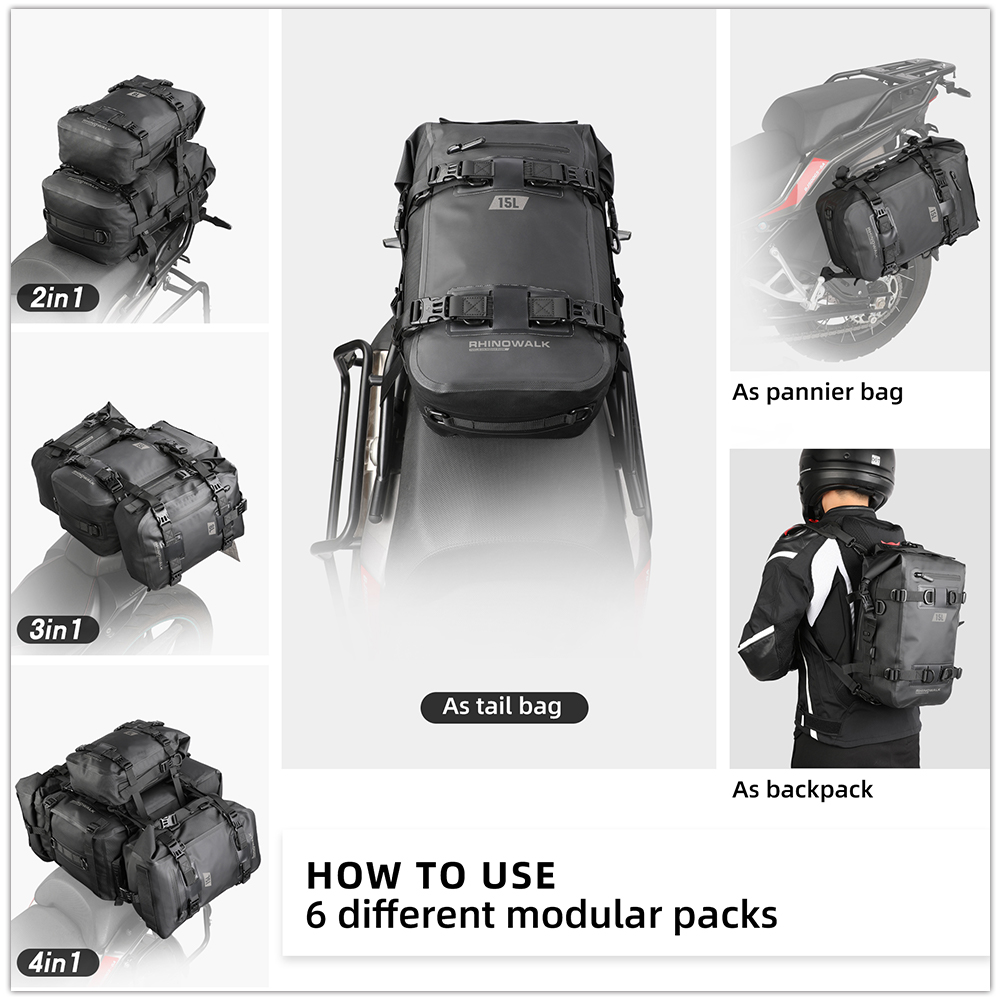 Rhinowalk Motorcycle Tail Bag  - Cycling Commuter Backpack recension och pris
