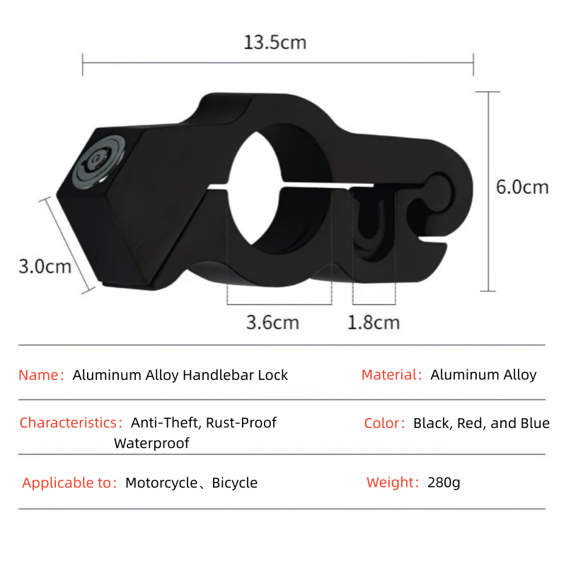 Motorcycle & Bicycle Handlebar - Commuter Bike Lock recension och pris