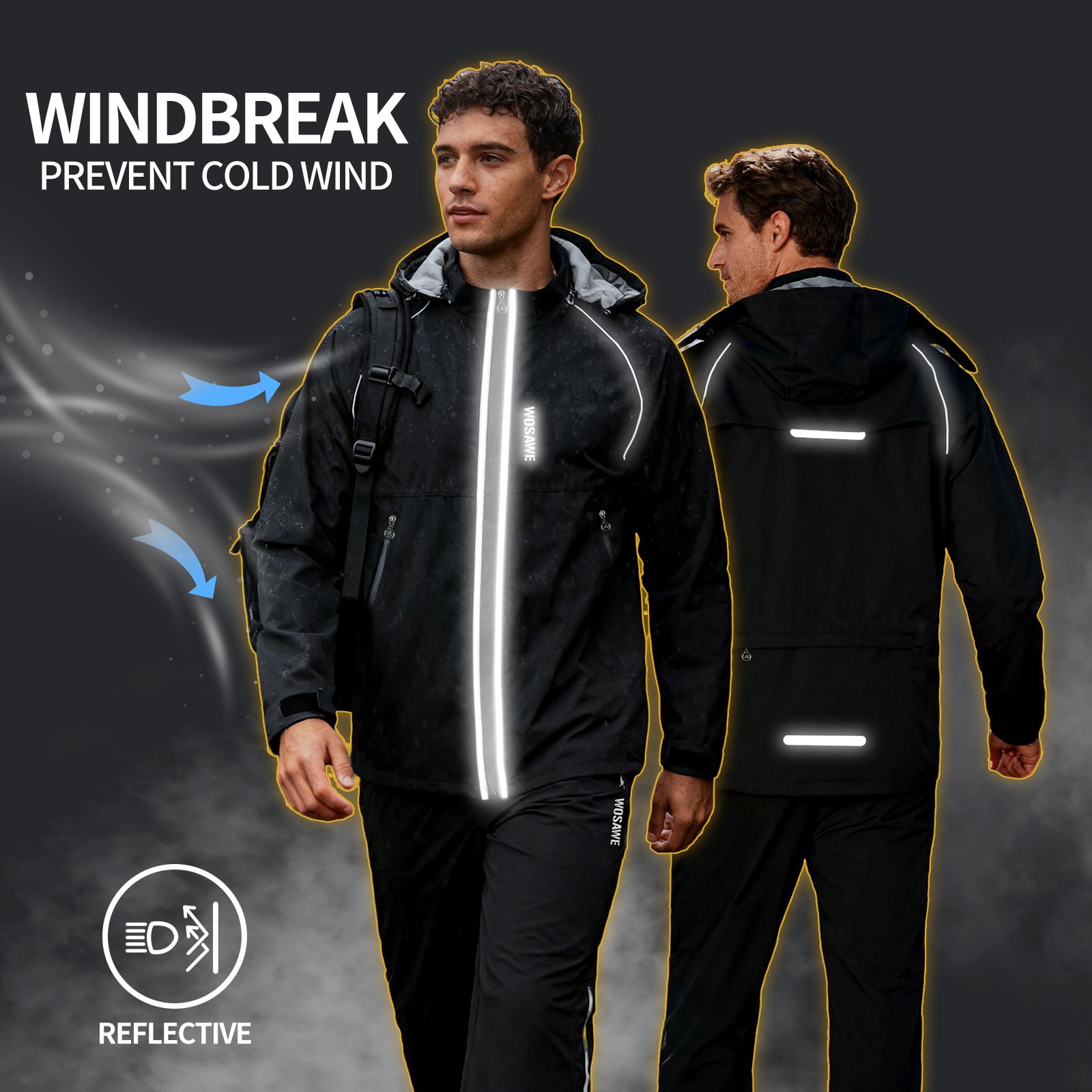 WOSAWE Reflective Motorcycle R - Cycling Commute Jacket recension och pris