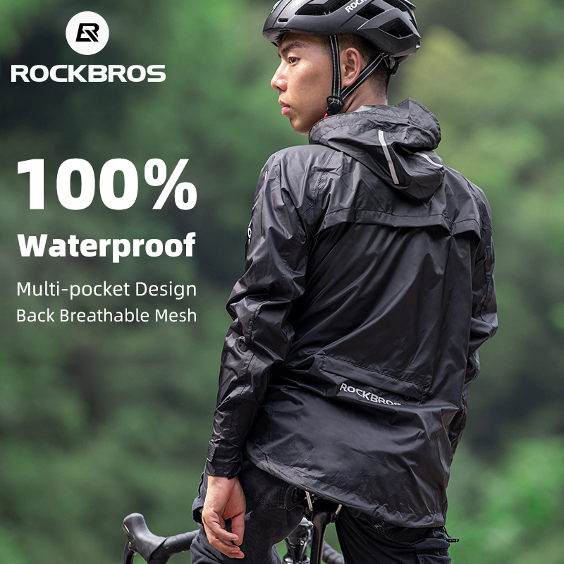 ROCKBROS Waterproof Cycling Ra - Cycling Rain Jacket Commute recension och pris